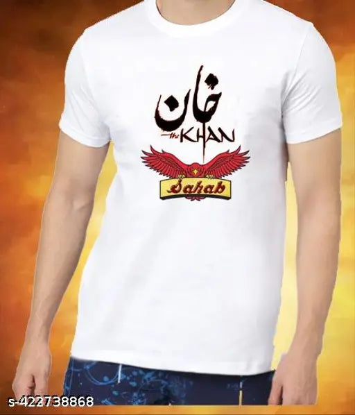 New Printed Polyester Regular White T-Shirts for Men, short sleeve, trendy typography print, comfortable fit for casual occasions, Manufactured in India