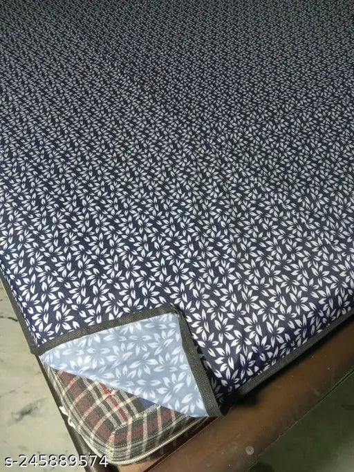 Blue printed, elastic bed protector for baby mattress - 75x78 PVC waterproof, cotton feel with TPU film & breathable design