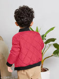 boys winter wear solid polyester bomber jacket, perfect for chilly days and playful winter adventures