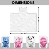 Pink fleece hooded baby blanket, soft and lightweight for every season, perfect for summer use by OYO BABY