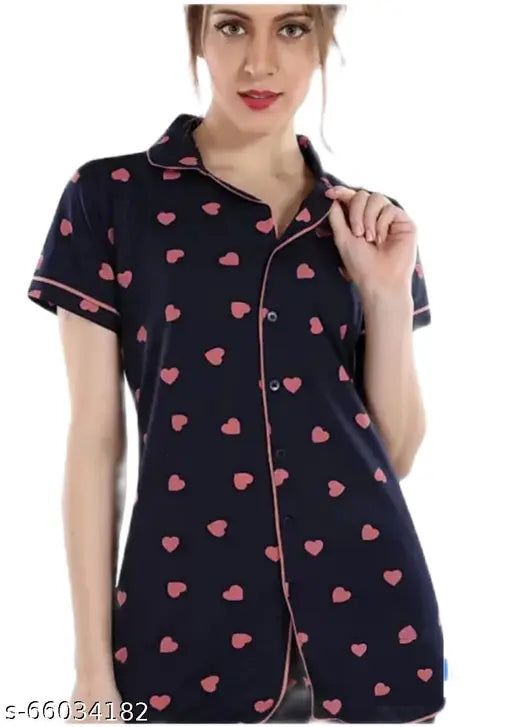 Rayon printed tops and pants nightsuit set, 100% rayon, smarty look