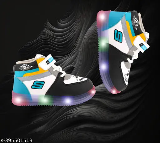 Lightweight EVA LED Glow shoes in vibrant green for kids, featuring Angry Birds design and color-changing lighting effect