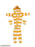 Striped wool sweater pajama, cap, and booties newborn combo set for baby boy & girl - Colourful winter wear, India origin