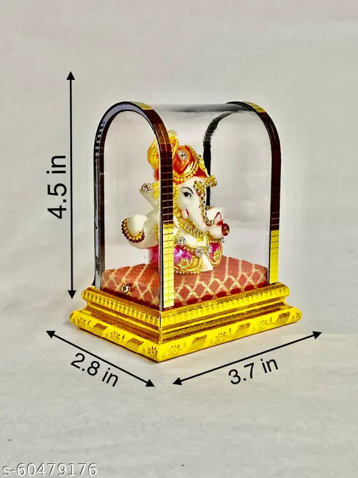 Multicolor polyresin Ganesha idol for home decor and car dashboard, perfect gift for Diwali or housewarming