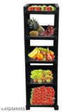 Blue steel 5-tier storage cart for tires & veggies, ideal for garage or pantry