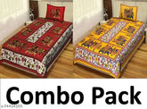 Fine cotton Jaipuri-printed summer bedsheets set, 180 thread count, 2 pillow covers included, India origin