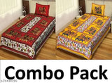 Fine cotton Jaipuri-printed summer bedsheets set, 180 thread count, 2 pillow covers included, India origin