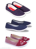 Synthetic printed bellie pack of 3, stylish, lightweight, comfortable for women's casual wear, Indian-made footwear with closed back and PVC sole