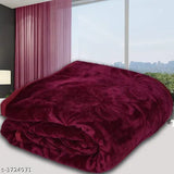 Purple printed premium mink double bed blanket, high-quality Indian made