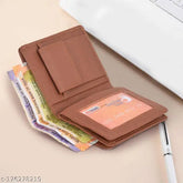 PU leather, two-fold casual men's wallet by Felice, durable with 7 card slots, 2 secret compartments, and 2 currency pockets