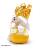 Yellow, orange, white, pink Parul Art & Craft Ganesha statues for home temple decoration or car dashboard, resin figurines with pagdi