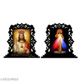 Multi-colored Acrylic Jesus Christ Idol set, suitable for car or home decor, spiritual gift item