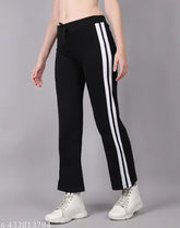 Trendy cotton colorblocked track pants for women, vibrant pattern in sizes L, XL, XXL