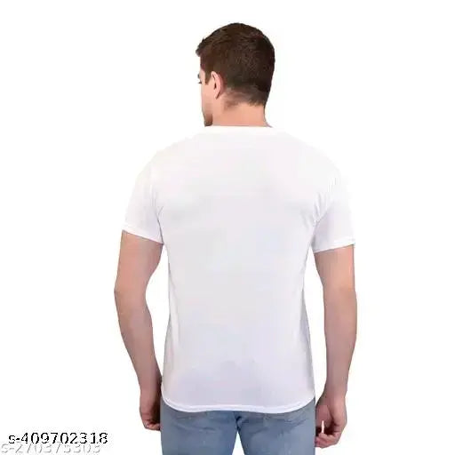 Polyester printed t-shirt for men and women, short sleeves, vibrant pattern. Multiple sizes available: S, M, L, XL, XXL, made in India