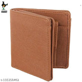 Brown faux leather wallet, 2 compartments, modern men's design by Royal Craft
