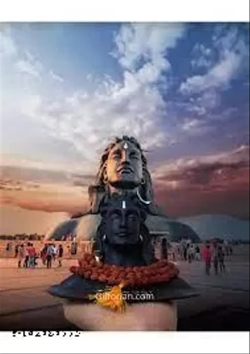 Adiyogi 6.5-inch x 5-inch plastic fiber statue, Made in India. Spiritual figurine for home or office decor, enhancing well-being. Perfect gift for special occasions or daily positivity