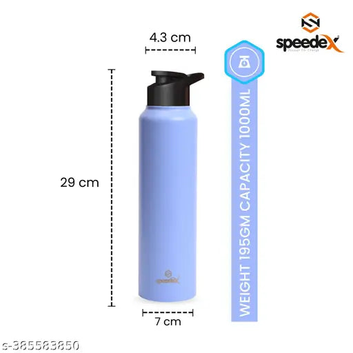 Stainless steel Speedex water bottle, leakproof and BPA-free in purple with sipper cap (1000ml, pack of 1) - perfect for eco-friendly hydration on the go