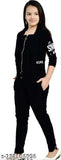 Black cotton casual dress set for girls aged 4-15 years, featuring printed three-quarter sleeves and ankle length stretchable pants, trendy fashionable clothing from India