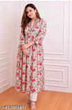 Rayon Alia Cut Kurta Pant Set, printed net design, comfortable evening wear from Namakurties - India