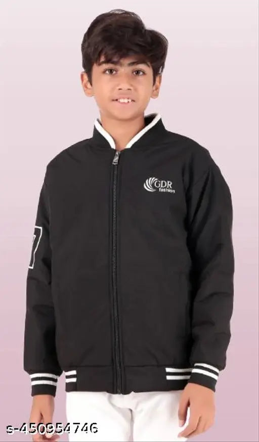 Style Jackets for Kids, nylon winter full sleeves jacket for boys, trendy and regular wear, solid color, suitable for 14-15 years old