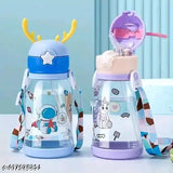 Multicolor Sipper Water Bottles for Kids - Leakproof, BPA-free, and durable (PACK OF 2) with motivational time markings