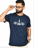 Blue pure cotton short-sleeve t-shirt for men, Burundi Blu printed design. Single item in sizes S-XXL, made in India