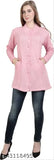 Solid pink wool sweater cardigan coat, long sleeves, Matelco brand