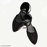 Black velvet Shoelezza ankle bellies, stylish women's trendy shoes for parties, office or casual wear