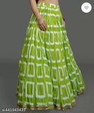 Cotton printed net full-length skirt by YOZZ, free size for women