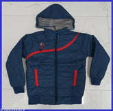 Elegant nylon winter jacket for boys, solid pattern, long sleeves, 9-10 years size