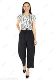 Premium printed crepe jumpsuits for women and girls, available in sizes S-XL and free size