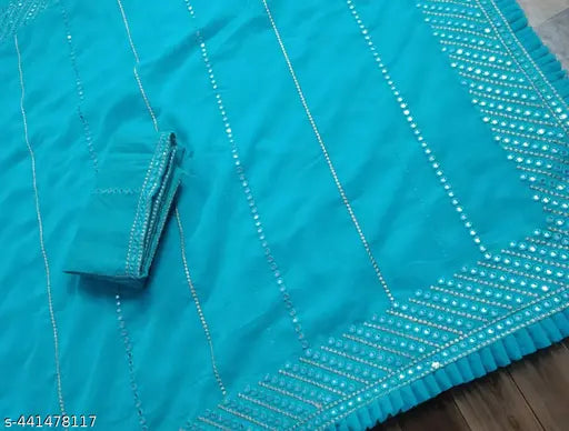 Glamour Unveiled 9mm Sequence Zari Work Georgette Pallu Sari with Boluse - Indian ethnic couture, exquisite design for every occasion