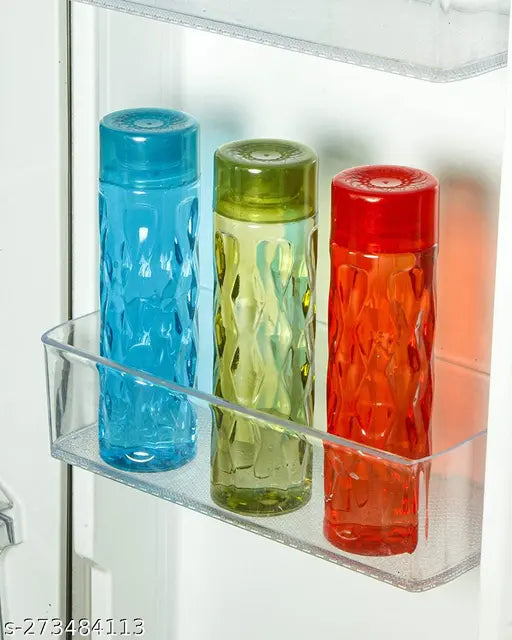 Multicolor Triangle-shape PET water bottles (1L each, set of 3) for school/office collage