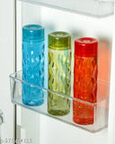 Multicolor Triangle-shape PET water bottles (1L each, set of 3) for school/office collage