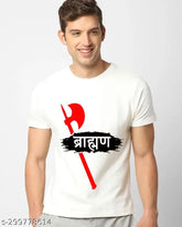 Farse Wale Brahman cotton silk short sleeve t-shirt, printed with net design in white, Indian origin for men's fashion