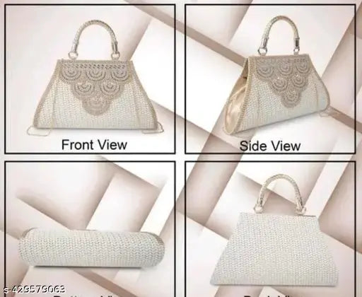 Stylish PU sling handbag, branded women's bag with self-design pattern and one compartment, free size from India