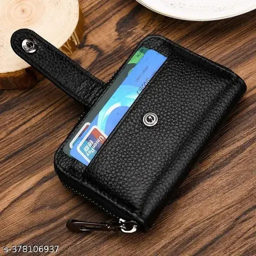 Leather net small cardholder for men and women, ideal for organizing essentials on the go