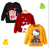 Printed cotton kids sweatershirt, essential wardrobe piece for child play or school