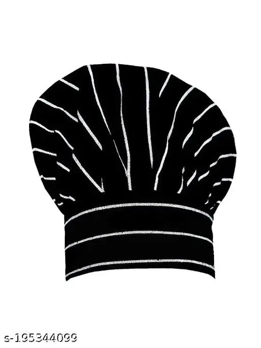 Striped cotton CRAZYWEAVES chef cap, adjustable for all, ideal for restaurants & parties (India)
