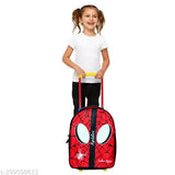 Waterproof trolley bag, polyester net, multicolor red, 30 L, Spider print, kids school bag, free size