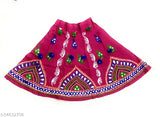 Baby Girls Pink Cotton Printed Ethnic Lehenga Choli Set - Versatile and comfortable traditional Indian dress for parties, festivals, Nawaratra, weddings, made with pure cotton and vibrant ethnic motifs, handcrafted in India