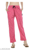 Cotton printed pyjama/track pant set (Pack of 4) - Comfortable KAVYA pajamas in 3 sizes: 38, 40, 42 for M, L, XL, XXL, with side pockets and elastic waistband. Indian-made sleepwear or jogging wear
