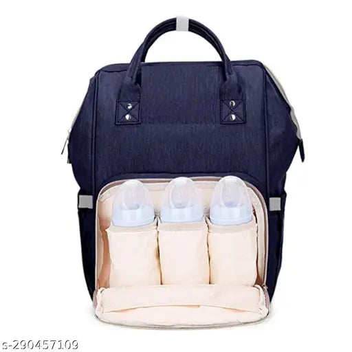 Blue polyester diaper backpack for waterproof nappy bag, ideal for maternity travel