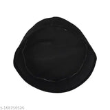 Fancy men's black embroidered cotton Islamic cap, one size, made in India