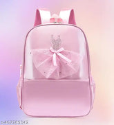 Polyester net pink children's large capacity school bag for primary school students 7-12 years, cartoon design, lightweight and easy to carry. Ideal for daily use in school or gifts. Adjustable shoulder strap, free size (L27xW12xH36cm), China origin