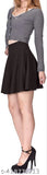 Black cotton blend high waist flared skater mini skirt for women, trendy and fashionable on any occasion