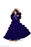 Net best gown, short sleeves, solid pattern, for kids aged 5-16 years, India origin