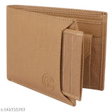 Beige faux leather men's wallet, classic design with 2 compartments, new stylish ATM detachable wallet from India