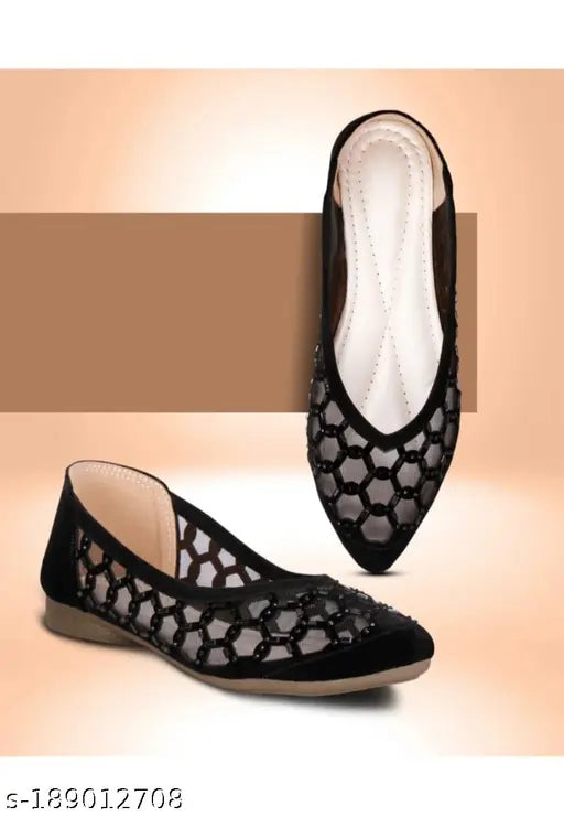 Nubuck embellished slip-on Readyway bellies for women, trendy stylish Indian sizes IND-3 to IND-9