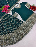 Silk embroidered dupatta set with kurta and bottomwear, heavy satin silk with 5mm siqwans embroidery, three-quarter sleeves, India origin